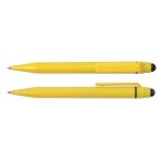 A yellow Chameleon Pen / Stylus, featuring a pen tip on one end and a stylus tip on the other, positioned side by side.