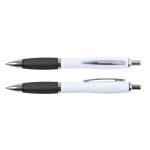 Two Viva Pens with a white barrel and black grip are displayed, featuring a sleek design and chrome accents.