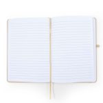 A blank A5 Natura Notebook featuring lined pages and a ribbon bookmark, designed for office and business use.