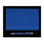 A blue folder and a silver-ink pen are featured in the Harmony Gift Set, designed for office and business use.