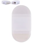 A white 2-in-1 pencil sharpener and eraser with a smooth, rounded design and a logo on the surface.