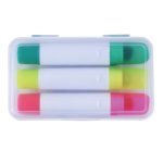 A set of Queen Wax Highlighters in a clear plastic case, featuring four colors: green, yellow, pink, and red.