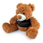A plush teddy bear named Coco Plush Teddy Bear, featuring soft, fluffy fur and a black vest.