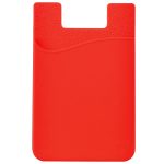 A red phone wallet with a textured design and a cut-out section at the top for easy access.