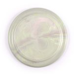 A recycled flyer in a marbled design with light pastel colors.