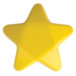 A yellow star-shaped stress reliever, designed for fun and stress relief.