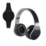 A black pair of Hyper Bluetooth headphones with a sleek design and soft ear cushions, accompanied by a zipper case.