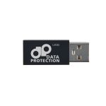 A USB data blocker designed for data protection, featuring the label "dp DATA PROTECTION."