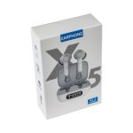 A white box containing Thorpe TWS earbuds, featuring a charging case with a display and a logo.