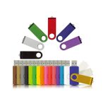 A collection of multi-coloured Mix N Match flash drives, including red, green, purple, black, and more, with various shades displayed.