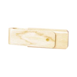 A bamboo swivel flash drive in a light, natural wood finish with a simple, minimalist design.