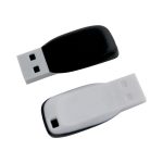 A Yalda Flash Drive featuring a black and white design, with a USB connector visible. It includes a logo.