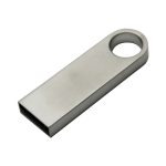 A silver Gianti flash drive with a keyring hole, designed for data storage and transfer.