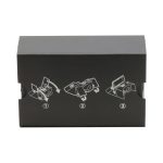 A black box featuring instructional illustrations for assembling virtual reality glasses. It has a design with flaps for easy access.