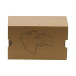 A brown cardboard box with an illustration of virtual reality glasses on the front.