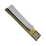 A sleek silver and gold Intonium Flash Drive featuring a minimalist design and a logo.