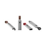 A grey Avior Flash Drive with a brown, red, and black retractable design. Features a small logo.