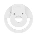 A white Smiley LED selfie light featuring a circular design and a small activation button.
