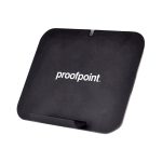 A black wireless charger stand featuring a logo, designed for phone and technology use.