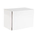 A plain white box, empty and unprinted, featuring a simple, rectangular design.