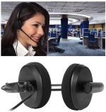 Black Regent Conference Headphones with soft ear cushions, designed for comfortable use in professional environments.