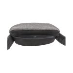 A grey anti-theft sling bag with a zippered compartment and adjustable strap, featuring a textured surface.