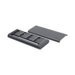 A grey precision tool kit with various screwdriver bits and a cover. It includes a compact, organised case.