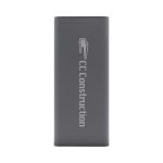 A grey precision tool kit with a logo, designed for compact storage and easy portability.