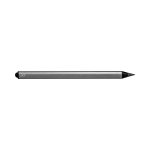 A sleek grey stylus pen with a pointed tip and a soft nib, featuring a subtle logo.