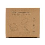 A compact brown box containing a 3-in-1 wireless charger with a folding stand design and magnetic features.