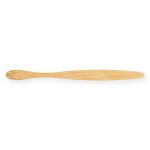 A bamboo toothbrush, featuring a sleek and environmentally friendly design.