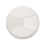 A reusable coffee cup with a flip lid designed for easy drinking. The lid features a divided opening.