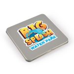 A tin containing Doodle 12 colored pencils, featuring a colorful design and logo.