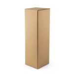 A tall, brown, rectangular cardboard box with no visible markings or branding.