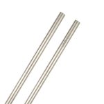 A set of stainless steel straws in silver, featuring a smooth finish and a slight texture. Includes a branding logo.