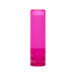 A lip balm stick in a bright pink tube. The design is simple and sleek, suitable for health and personal care use.