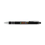 A stylus pen in black with silver accents and a colorful "EDUCONNECT" logo printed on its side.