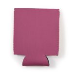 A Surf Stubby Cooler in a solid magenta color, designed to fit around a drink bottle to keep it cool.