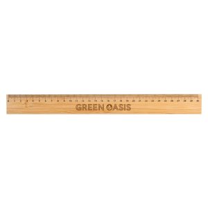 A Bamboo 30cm ruler featuring measurements along one edge and the engraved text "GREEN OASIS" prominently displayed.