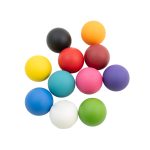 A collection of ten colorful bounce balls in various hues including red, blue, green, yellow, and purple.