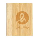 A set of Lumix Bamboo Sticky Notes featuring a wooden texture and the logo of "Harmony Music Mentors."