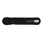 A stylus pen featured on a black velvet background, showcasing its sleek design and metallic clip.