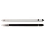 A set of two Mirage Aluminium Inkless Pens in black and white, featuring a sleek design and a transparent cap.
