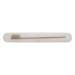 A bamboo toothbrush in a protective case. The toothbrush features a wooden handle and soft bristles.