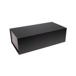 A sleek black box designed for packaging a product.