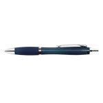 A Viva Transparent Pen with a sleek blue design and silver accents.