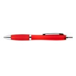 A red Viva Transparent Pen with a sleek design and silver accents.
