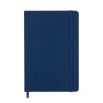 A dark blue Venture A5 Notebook featuring a smooth cover and an elastic band closure.