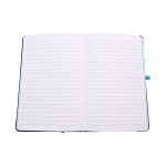An open Venture Supreme A5 Notebook featuring blank lined pages, designed for office and business use.