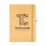A Venture A5 Natura Notebook with a kraft cover featuring the TechCloud logo and tagline "THE CLOUD, SIMPLIFIED."